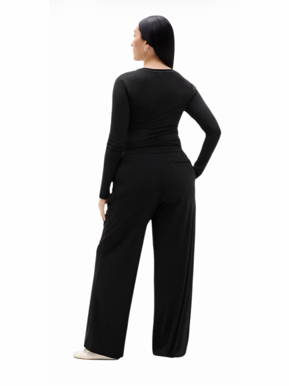 Athleta Pinnacle Cargo Trouser Pants Wide Leg High Rise Pockets Black Size 10 - Picture 6 of 12